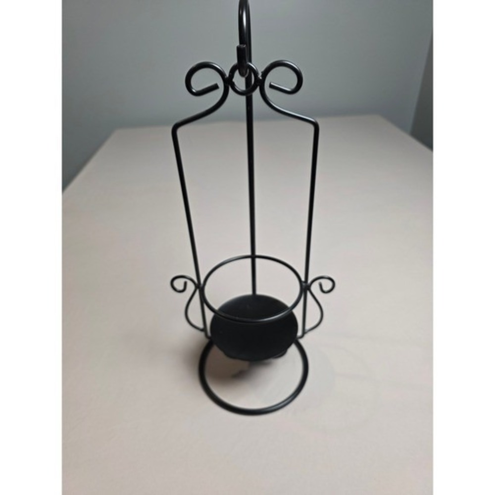 Black Metal Scrollwork Candle‎ Holder Tabletop Stand Lantern Accent Decor